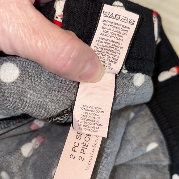 Victoria’s Secret PJ pants & eye cover pull on elastic waist snowman Sz med NWT - Picture 7 of 10